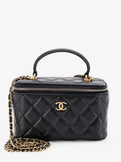 CHANEL Pre-Owned Classic Top Handle Vanity Case with Chain Quilted Lambskin Small crossbody bag