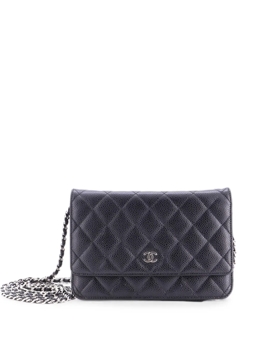 CHANEL Pre-Owned Borsa a tracolla in pelle Caviar trapuntata con catena - Nero