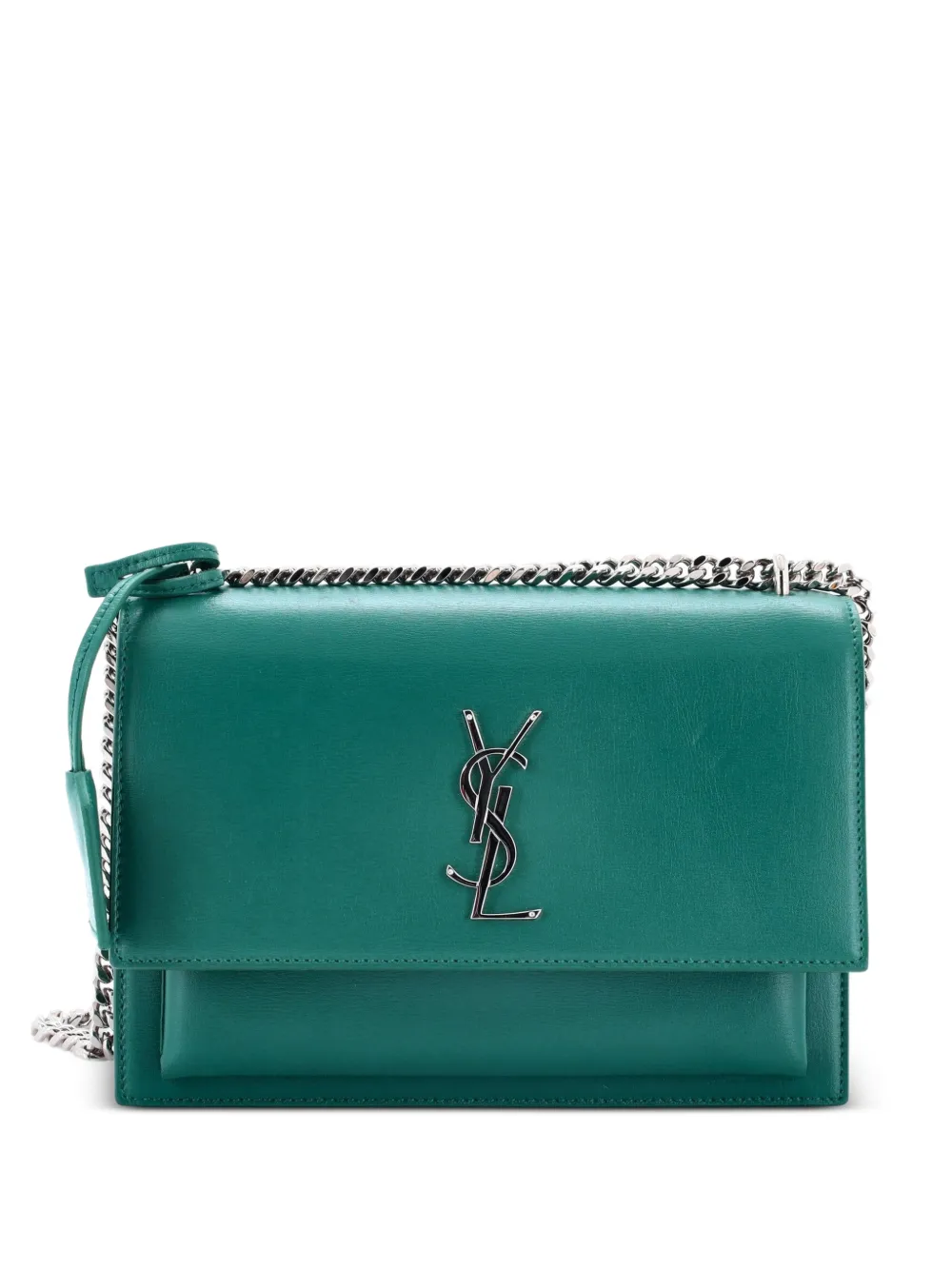 Saint Laurent Pre-Owned Borsa a tracolla Sunset media in pelle - Verde