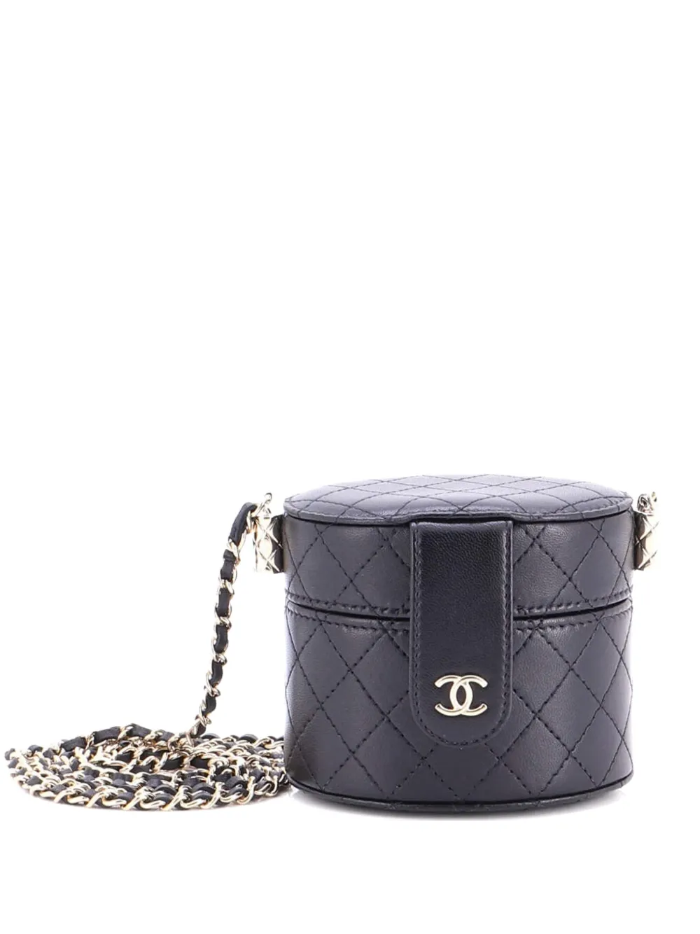 CHANEL Pre-Owned CC Allure Vanity Case with Chain Quilted Lambskin Mini crossbody bag - Black