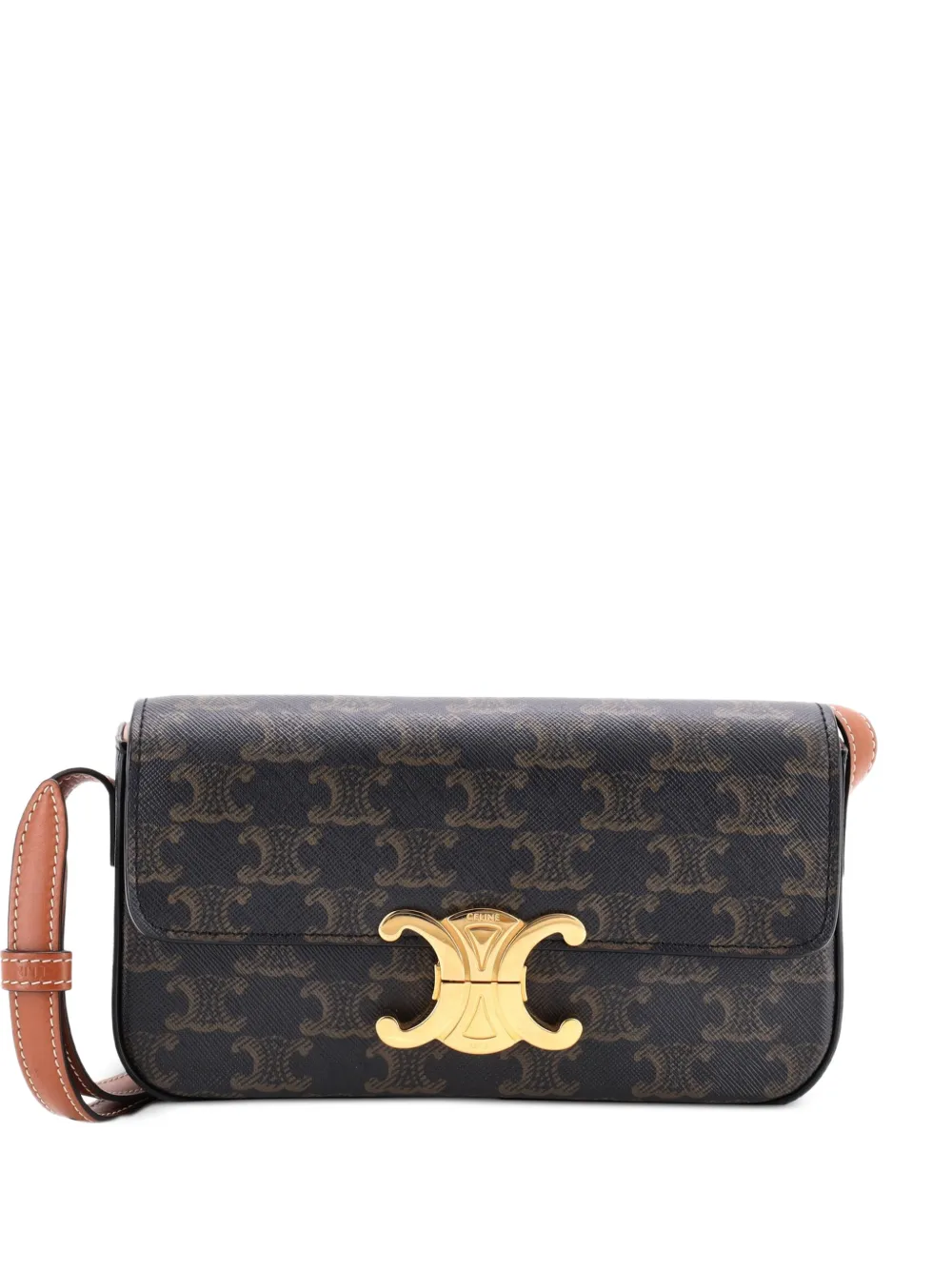 Celine Pre-Owned Triomphe East-West Triomphe Coated Canvas shoulder bag - Brown