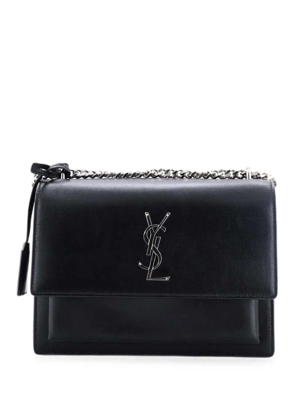 Saint Laurent Pre-Owned Borsa a tracolla Sunset media in pelle - Nero