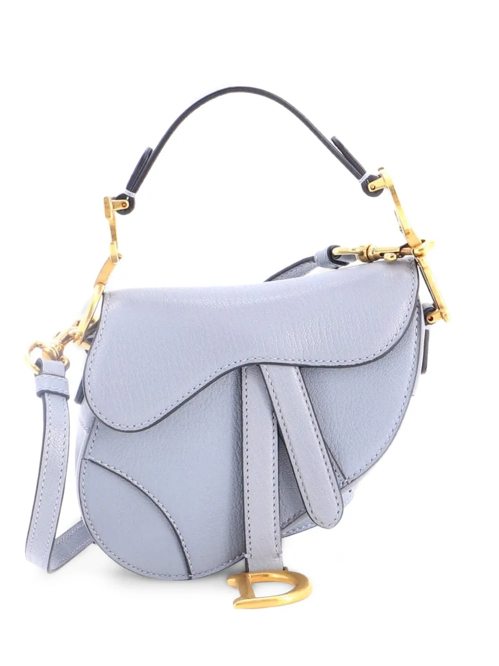 Christian Dior Pre-Owned Saddle Handbag with Strap Leather Micro shoulder bag - Blue