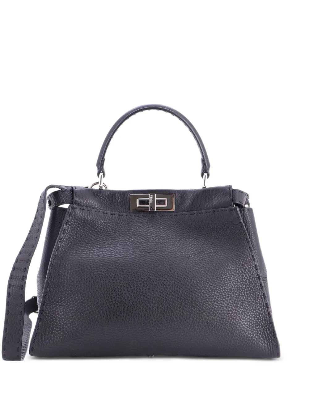 Fendi Pre-Owned Selleria Peekaboo Bag Leather Medium satchel - Black