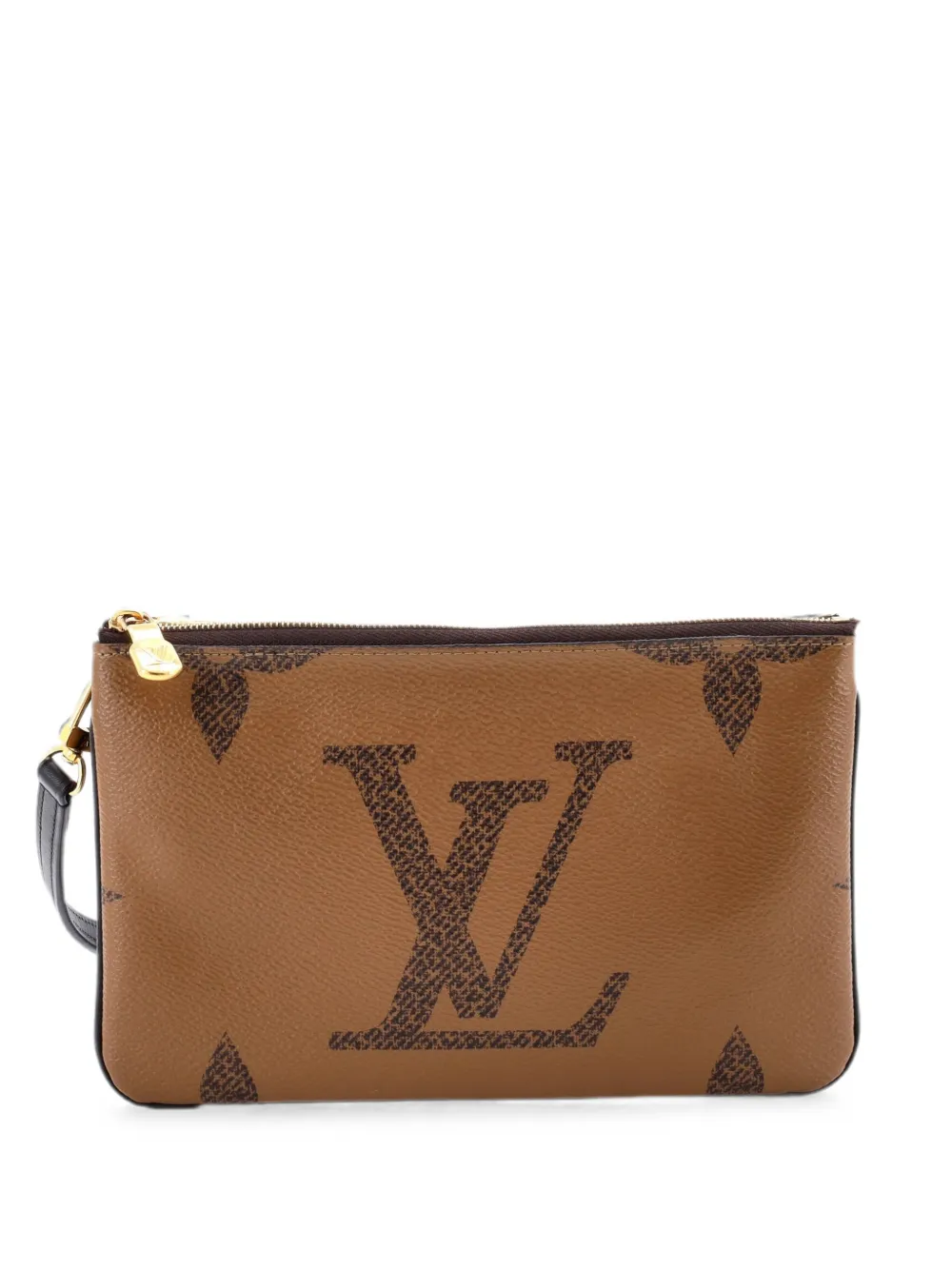 Louis Vuitton Pre-Owned Clutch Reverse Monogram Giant con doppia zip - Marrone