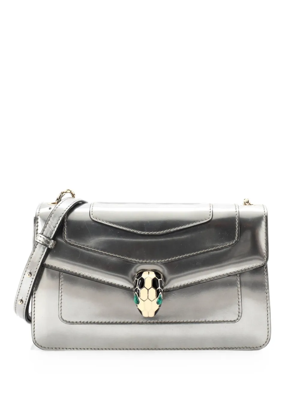Bvlgari Pre-Owned Kleine Serpenti Forever Schultertasche im Metallic-Look