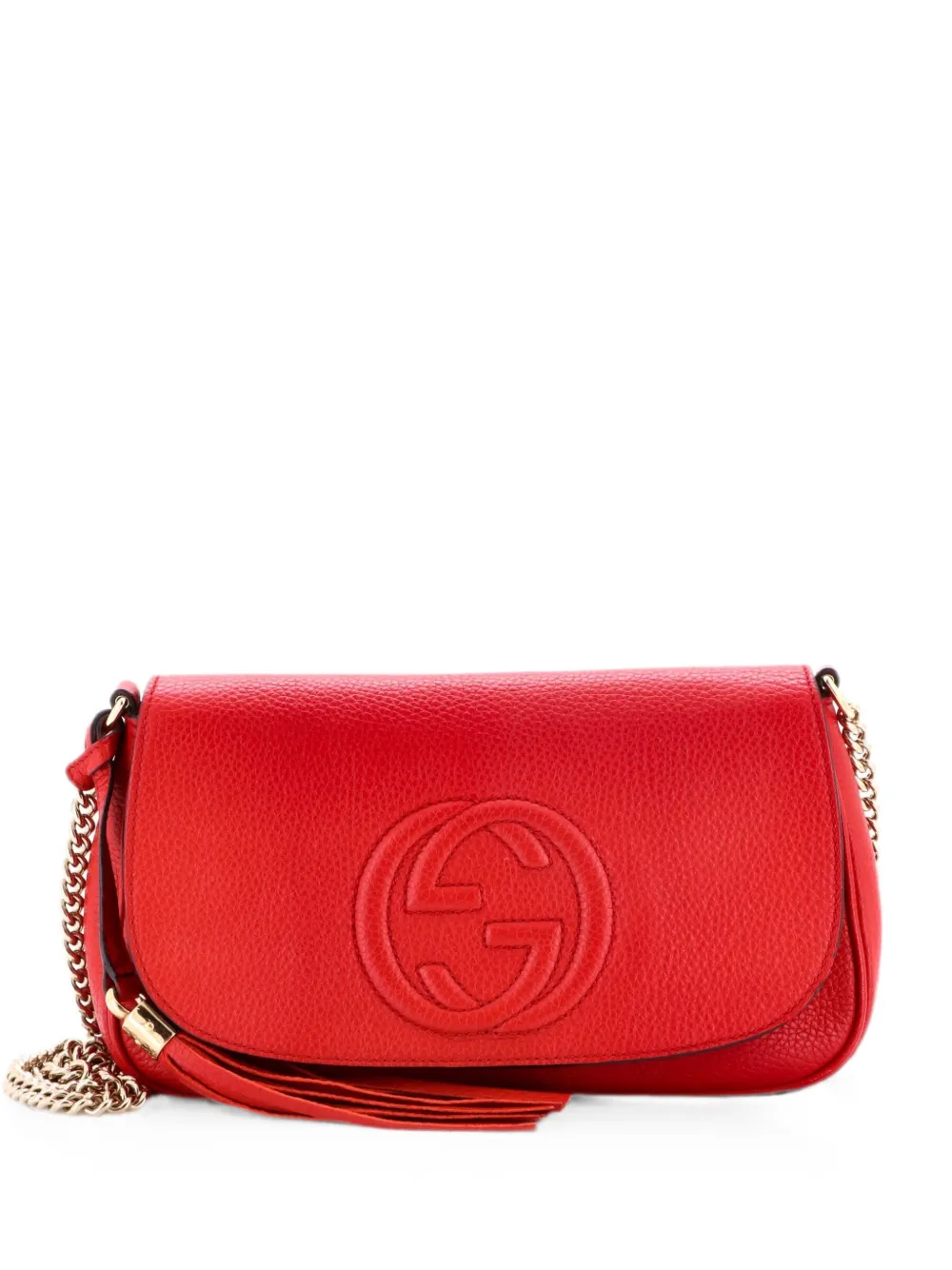 Gucci Pre-Owned Borsa a tracolla Soho media in pelle con catena - Rosso