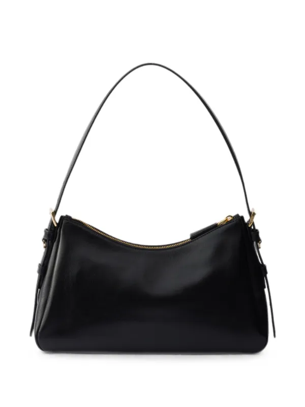 Prada Aimée Medium Leather Shoulder Bag | Black | FARFETCH