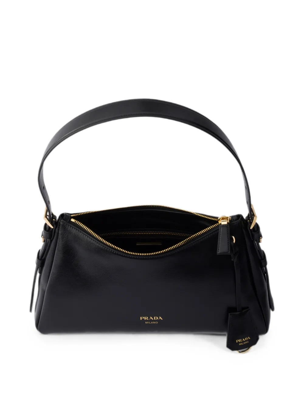 Prada Medium Aimée leren schoudertas Zwart