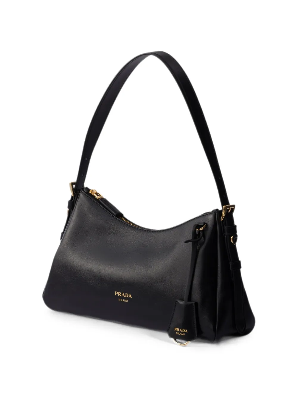 Prada Medium Aimée leren schoudertas Zwart