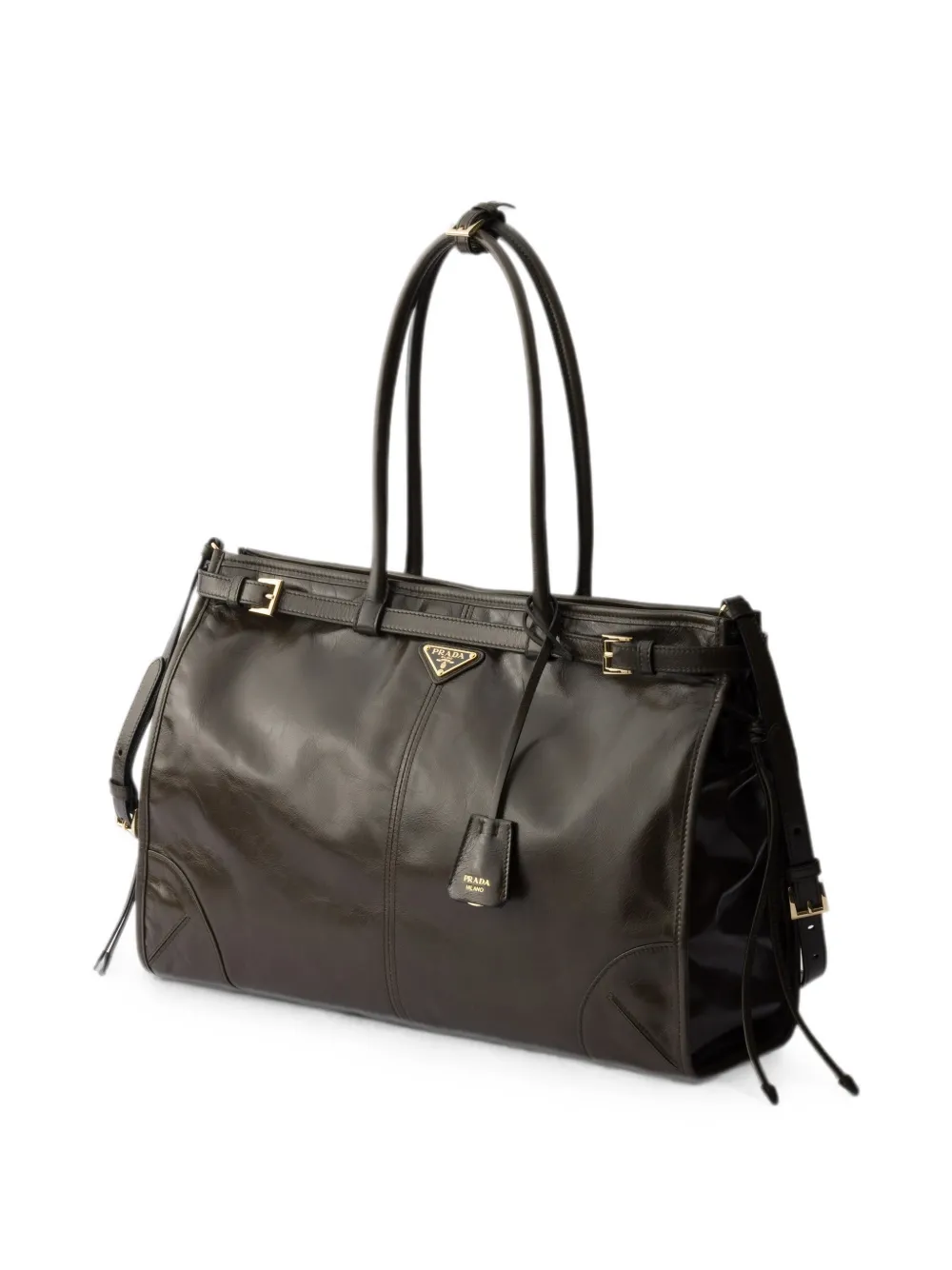 Prada Extra grote Bonnie leren handtas Groen