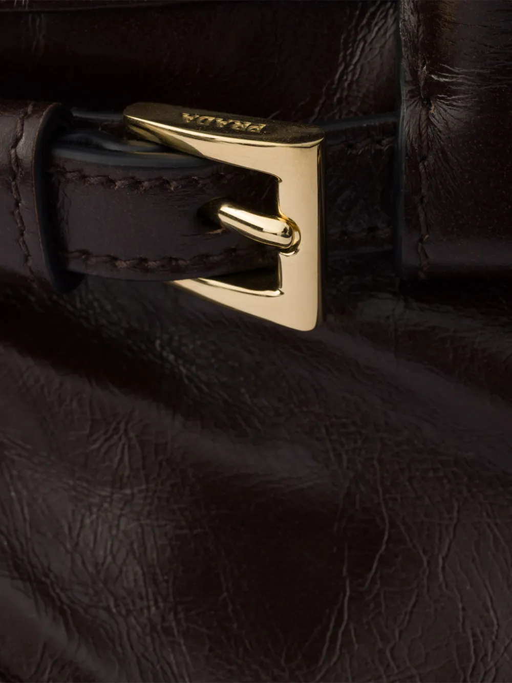 Prada Bonnie lederen mini-tas Bruin