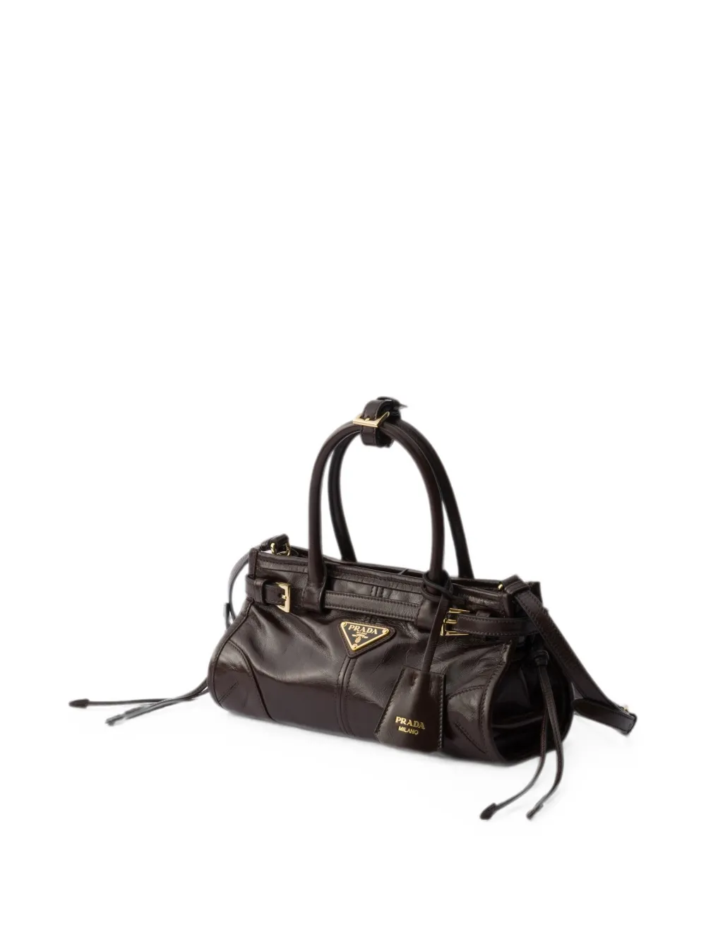 Prada Bonnie lederen mini-tas Bruin