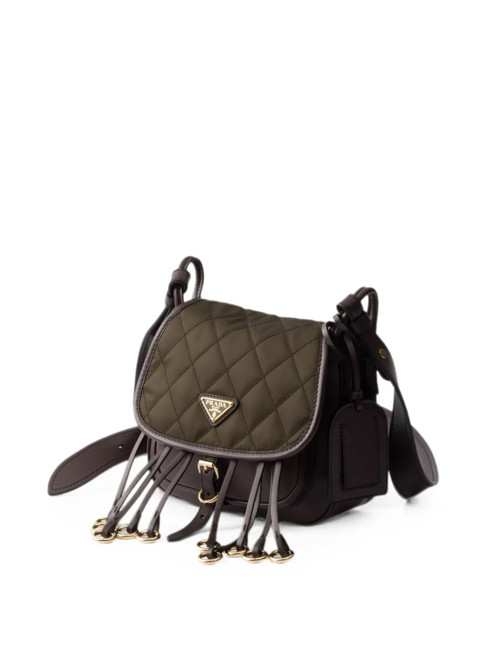 Prada Corsaire Re-Nylon en leren mini-schoudertas Groen