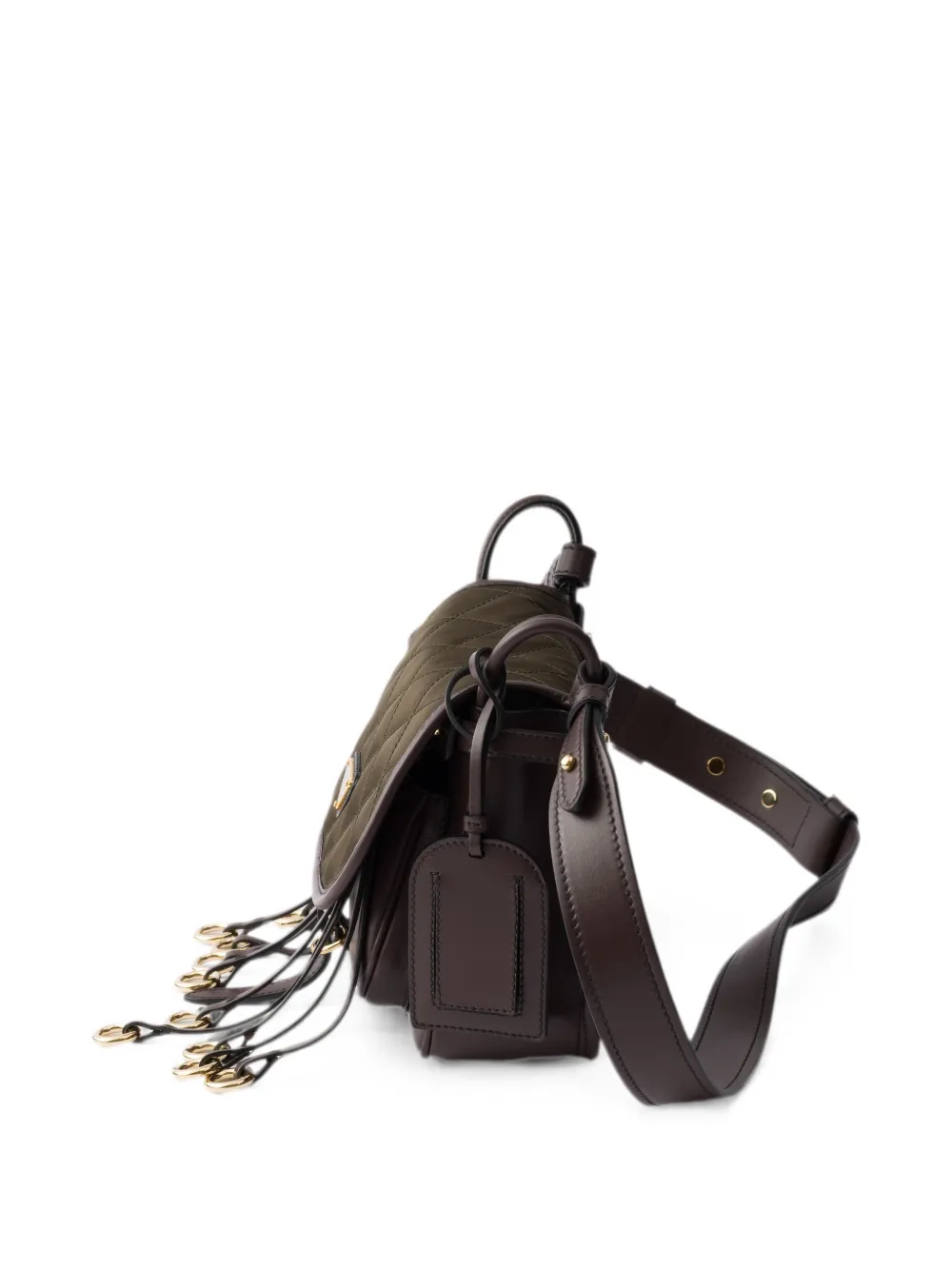 Prada Corsaire Re-Nylon en leren mini-schoudertas Groen