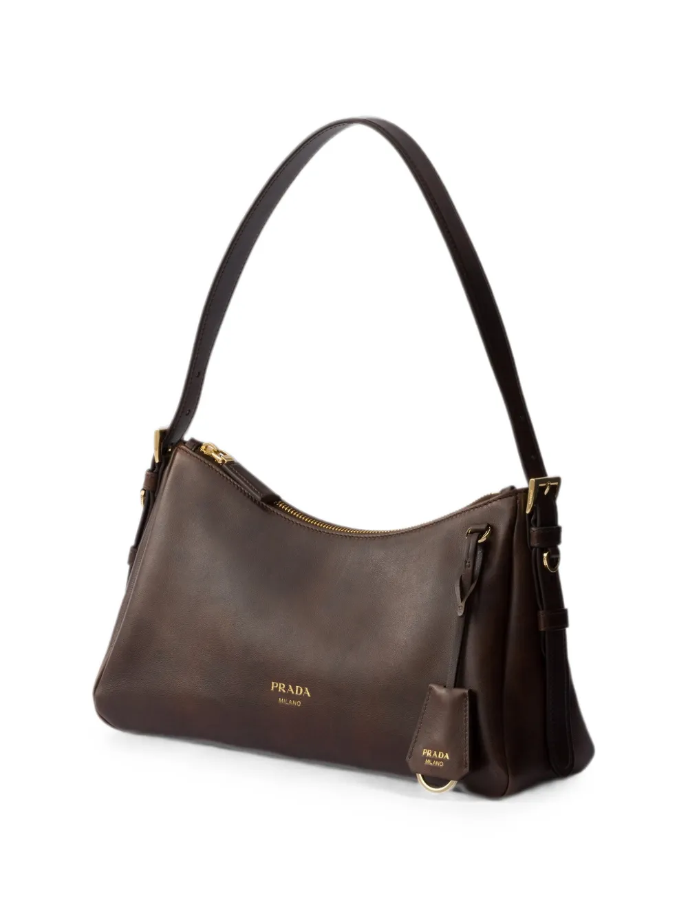 Prada Medium Aimée leren schoudertas Bruin