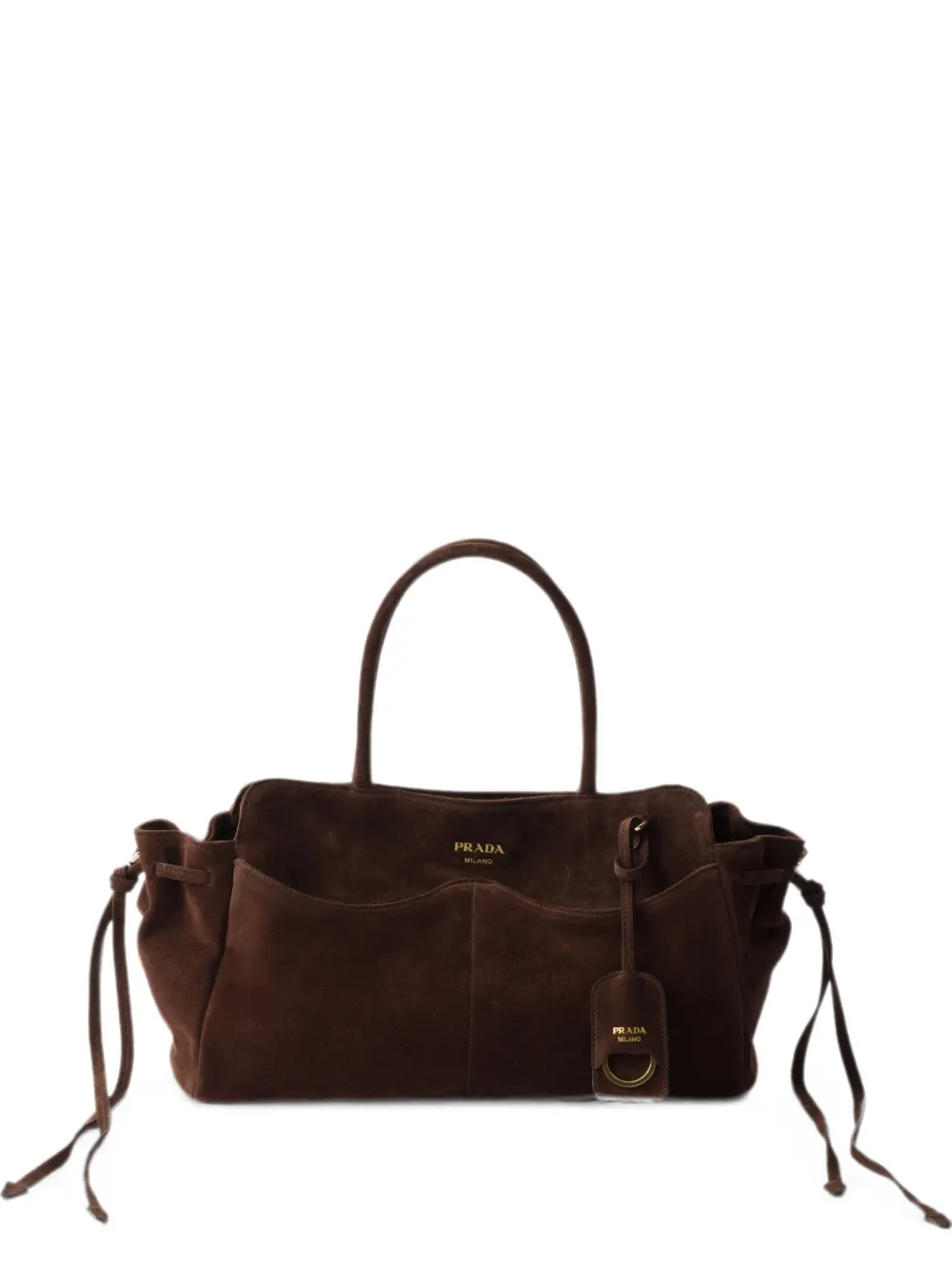 Prada Große Carry Tasche aus Wildleder - Braun