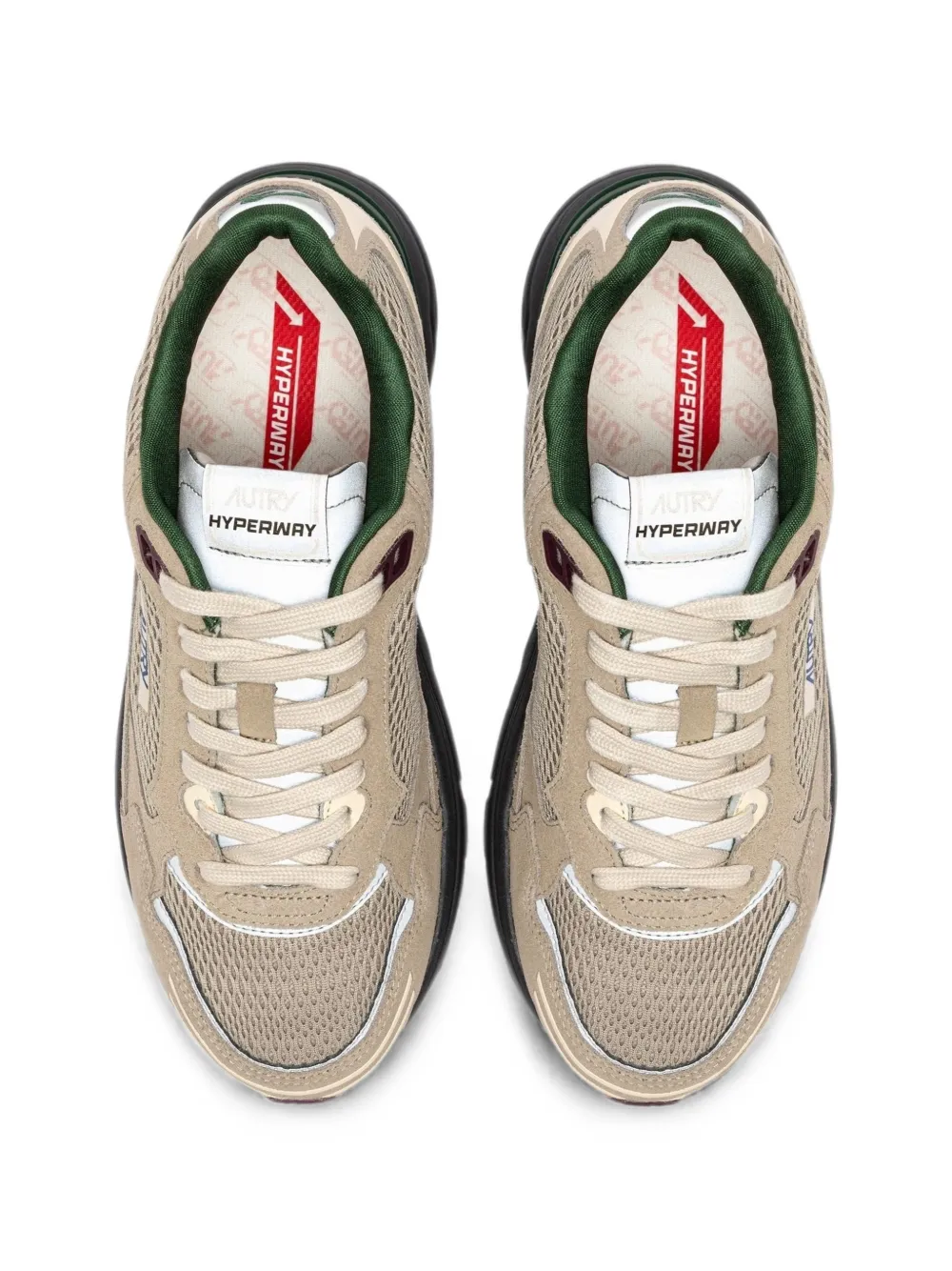 Autry Hyperway mesh-panel low-top sneakers Beige