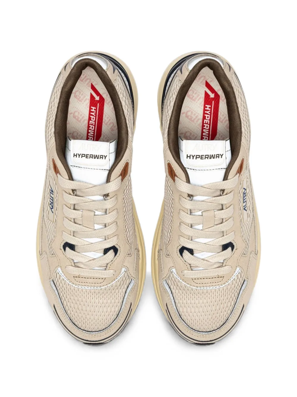 Autry Hyperway mesh-panel low-top sneakers Beige