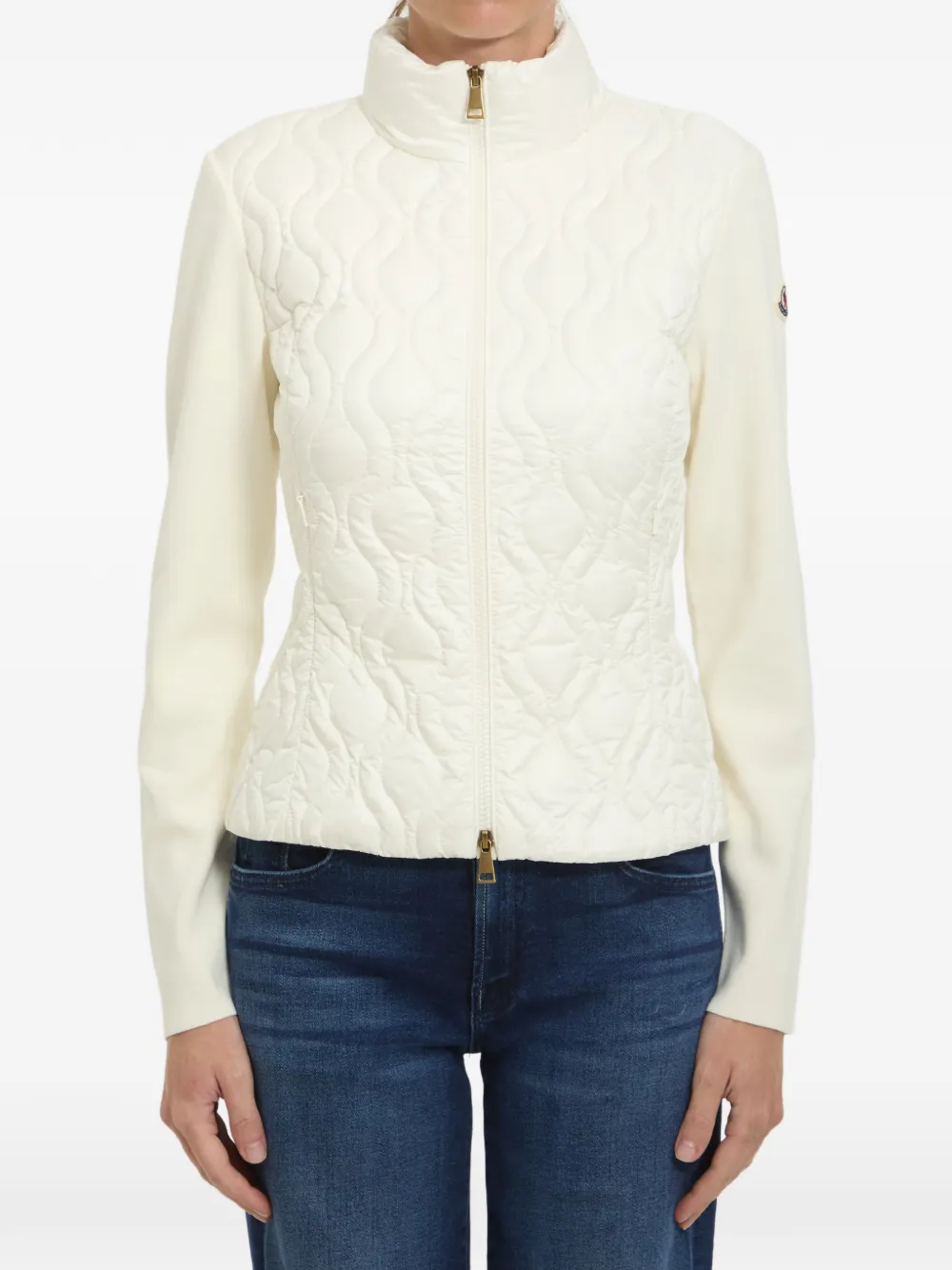 Moncler Gewatteerd vest met afwerking Beige