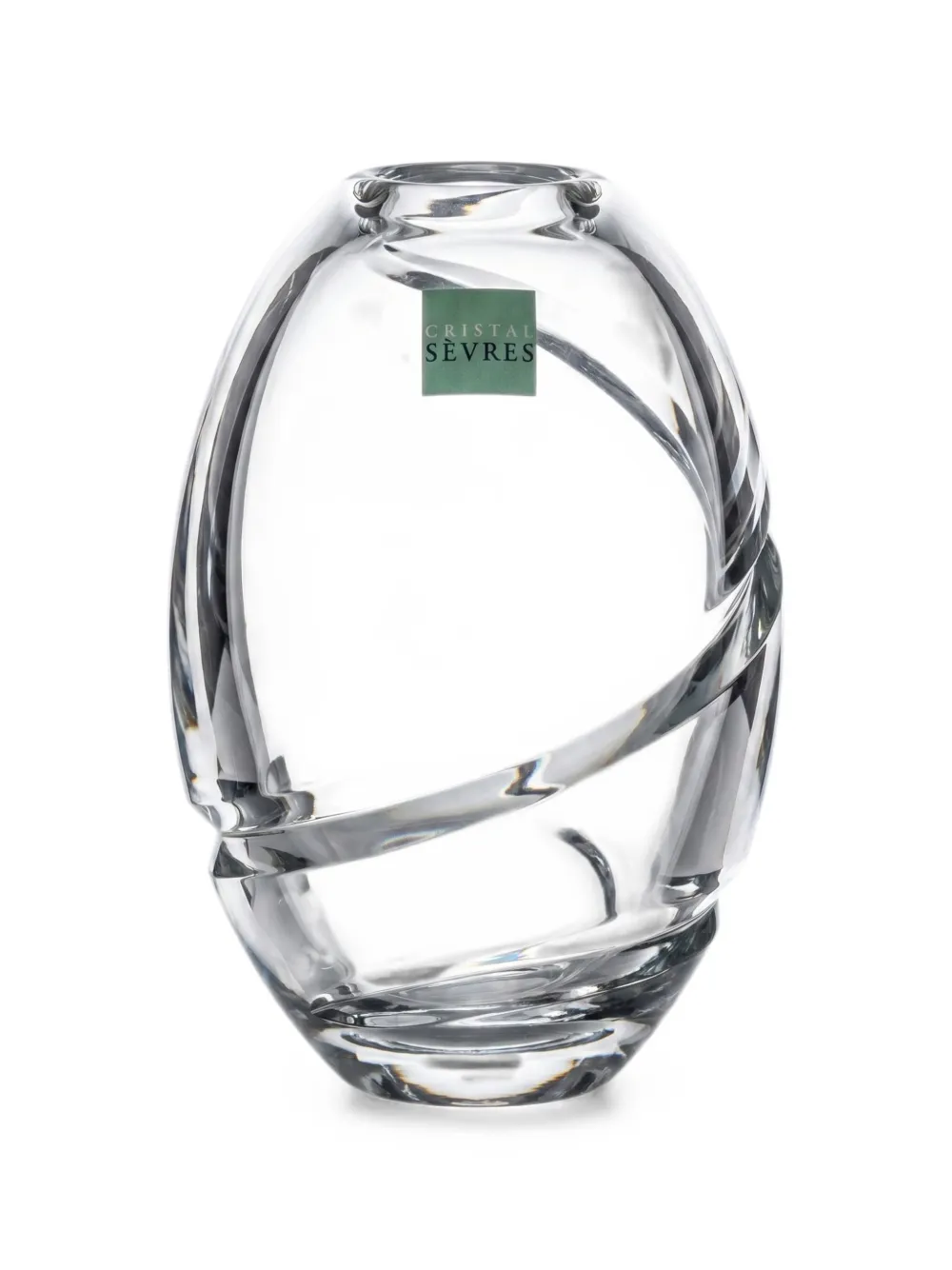 CRISTAL DE SEVRES spiral-detail crystal vase - Weiß