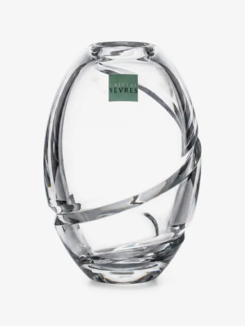 CRISTAL DE SEVRES spiral-detail crystal vase