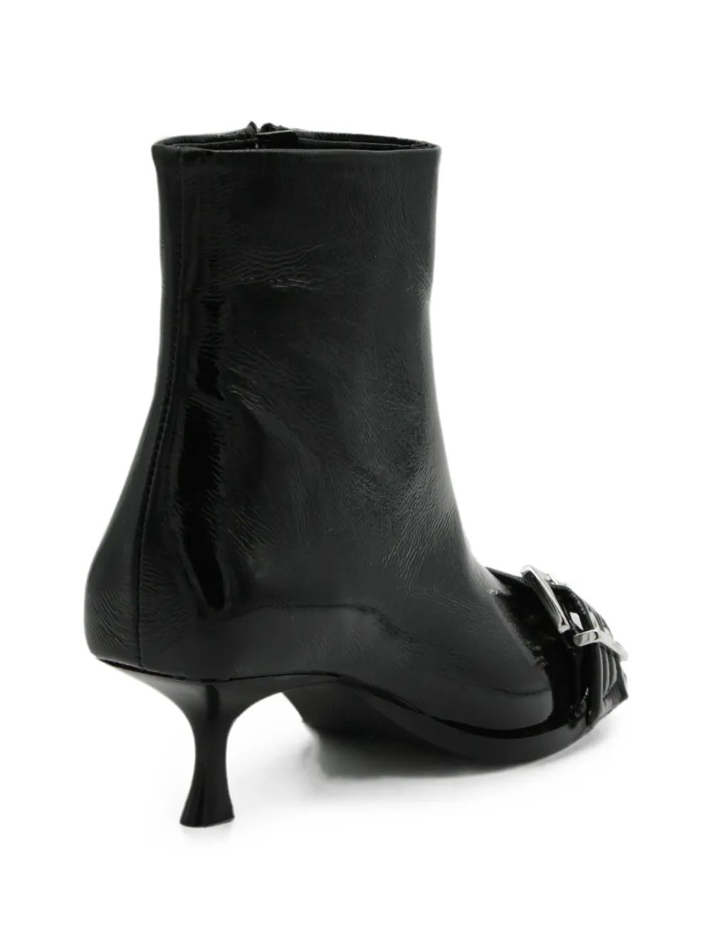 GANNI buckle-detail pointed-toe ankle boots Zwart