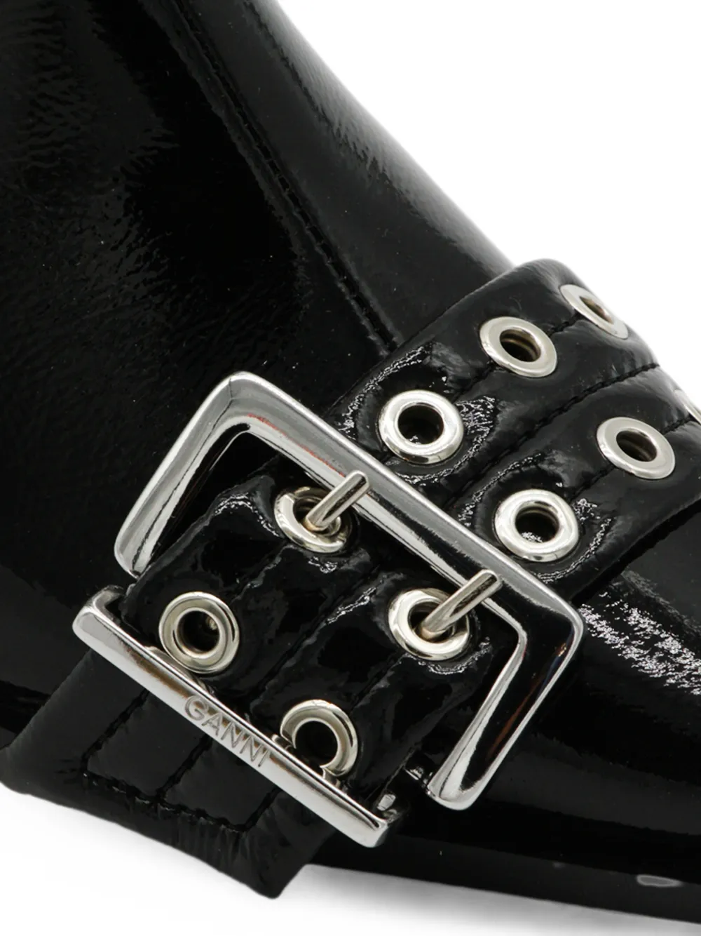 GANNI buckle-detail pointed-toe ankle boots Zwart