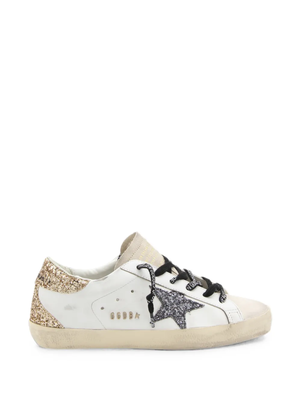 Golden Goose Super-Star glitter-detail sneakers Wit