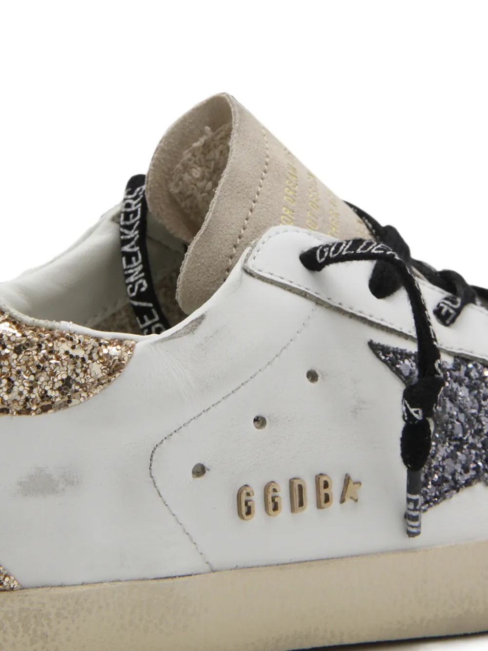 Golden Goose Super-Star glitter-detail sneakers Wit