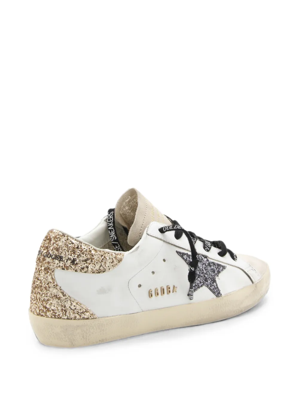 Golden Goose Super-Star glitter-detail sneakers Wit