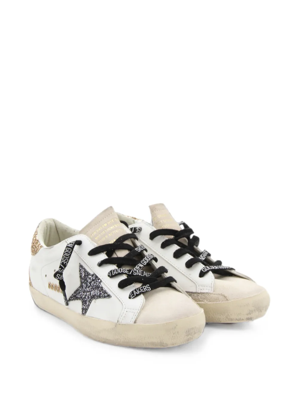 Golden Goose Super-Star glitter-detail sneakers Wit