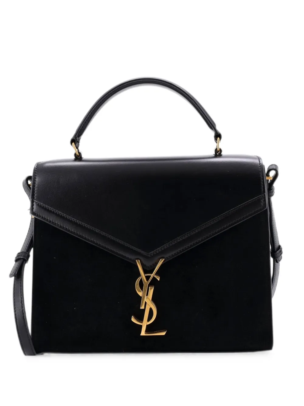 Saint Laurent Pre-Owned Borsa a spalla Cassandra media in pelle liscia e scamosciata - Nero