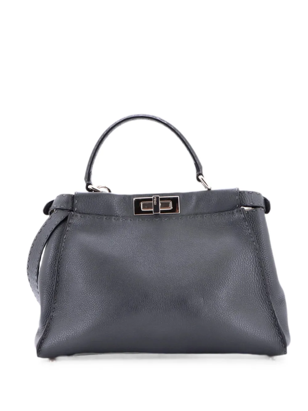 Fendi Pre-Owned Borsa a tracolla Selleria Peekaboo media in pelle - Grigio