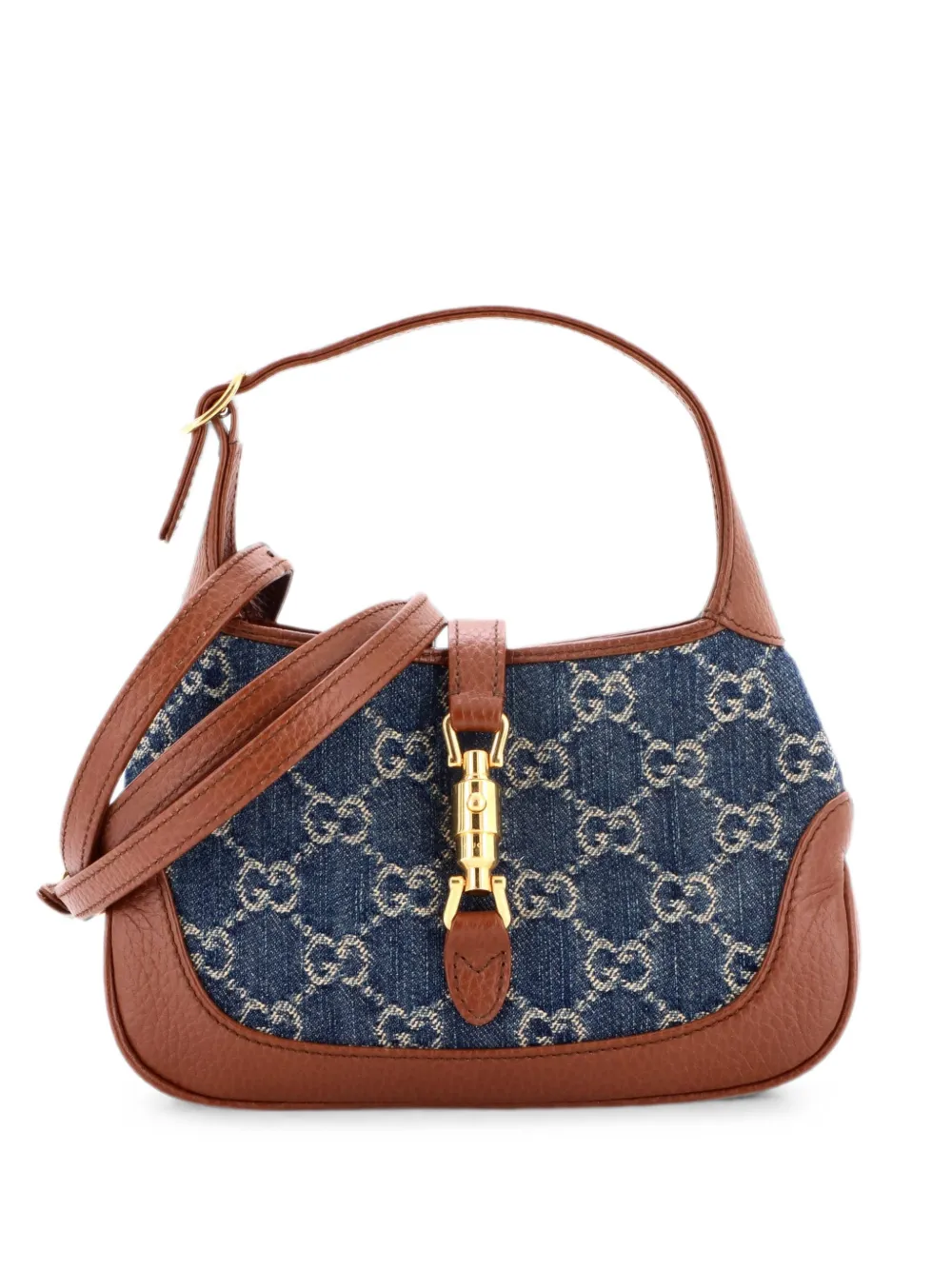 Gucci Pre-Owned Borsa a tracolla Jackie 1961 mini in denim - Blu