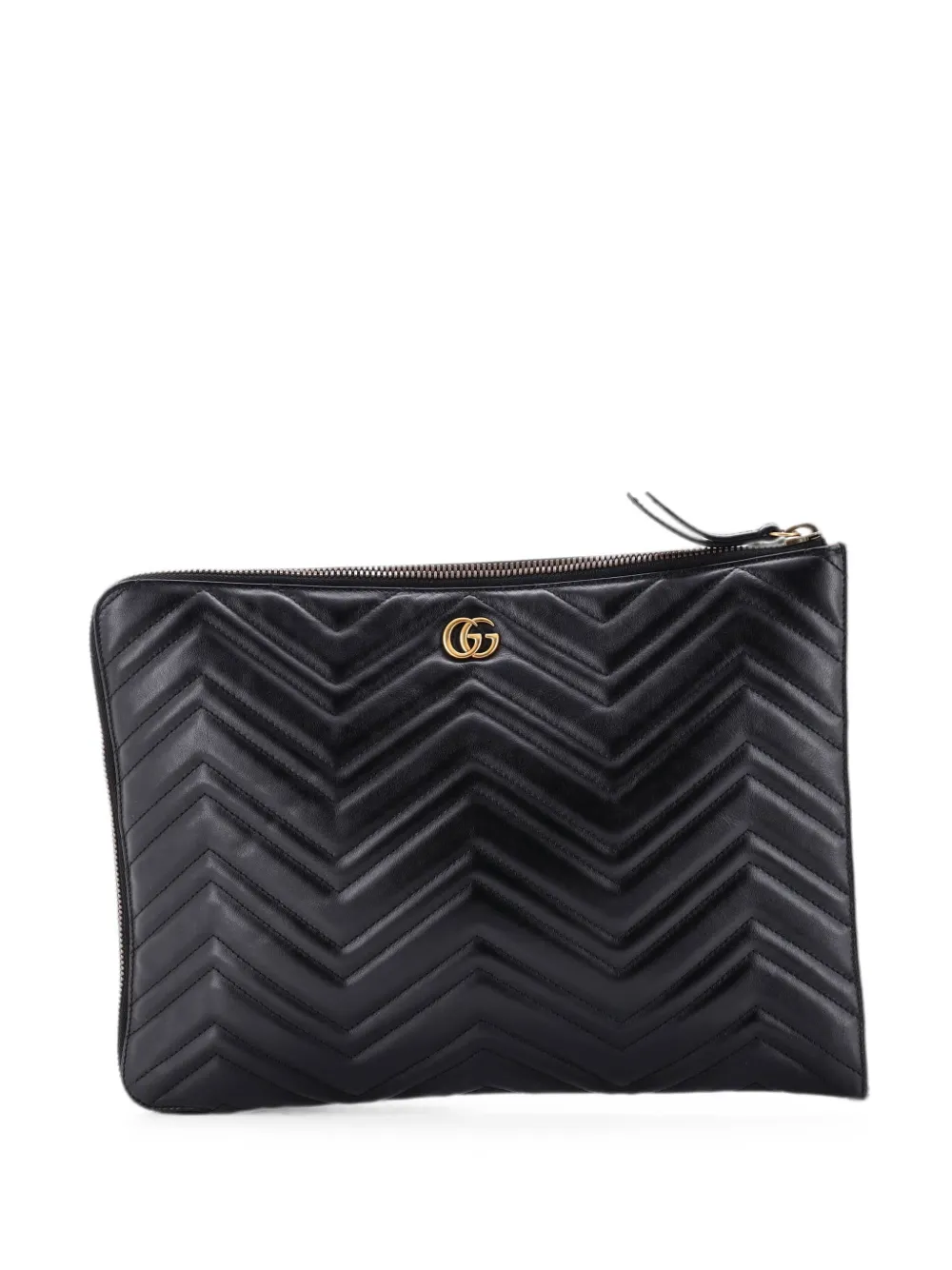 Gucci Pre-Owned Clutch GG Marmont Portfolio in pelle matelassé - Nero