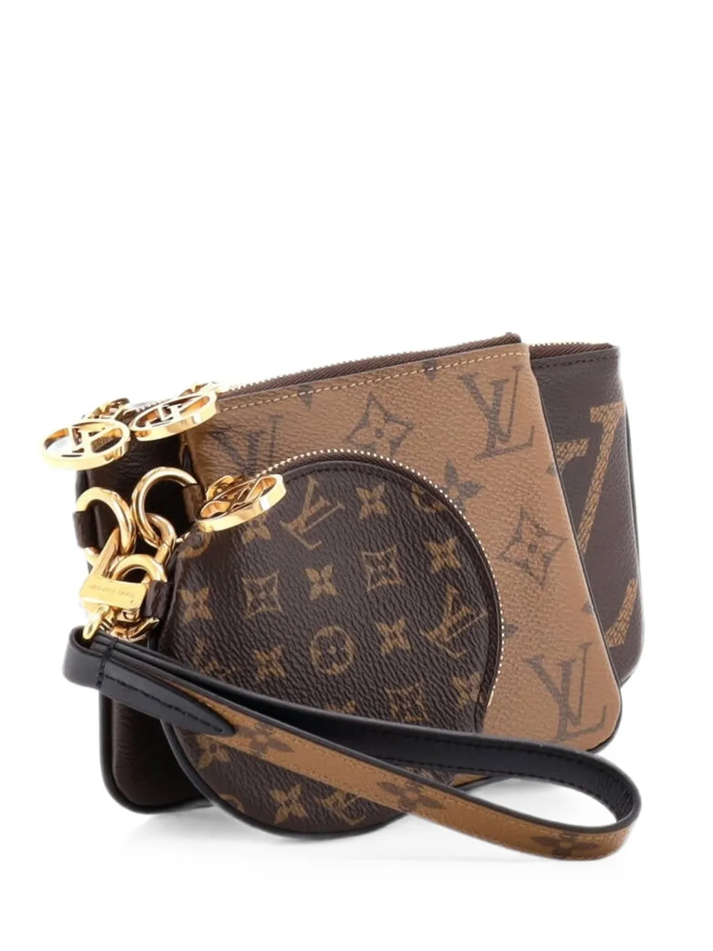 Louis Vuitton Pre-Owned Clutch Trio Pouch Set Reverse Monogram Giant - Marrone
