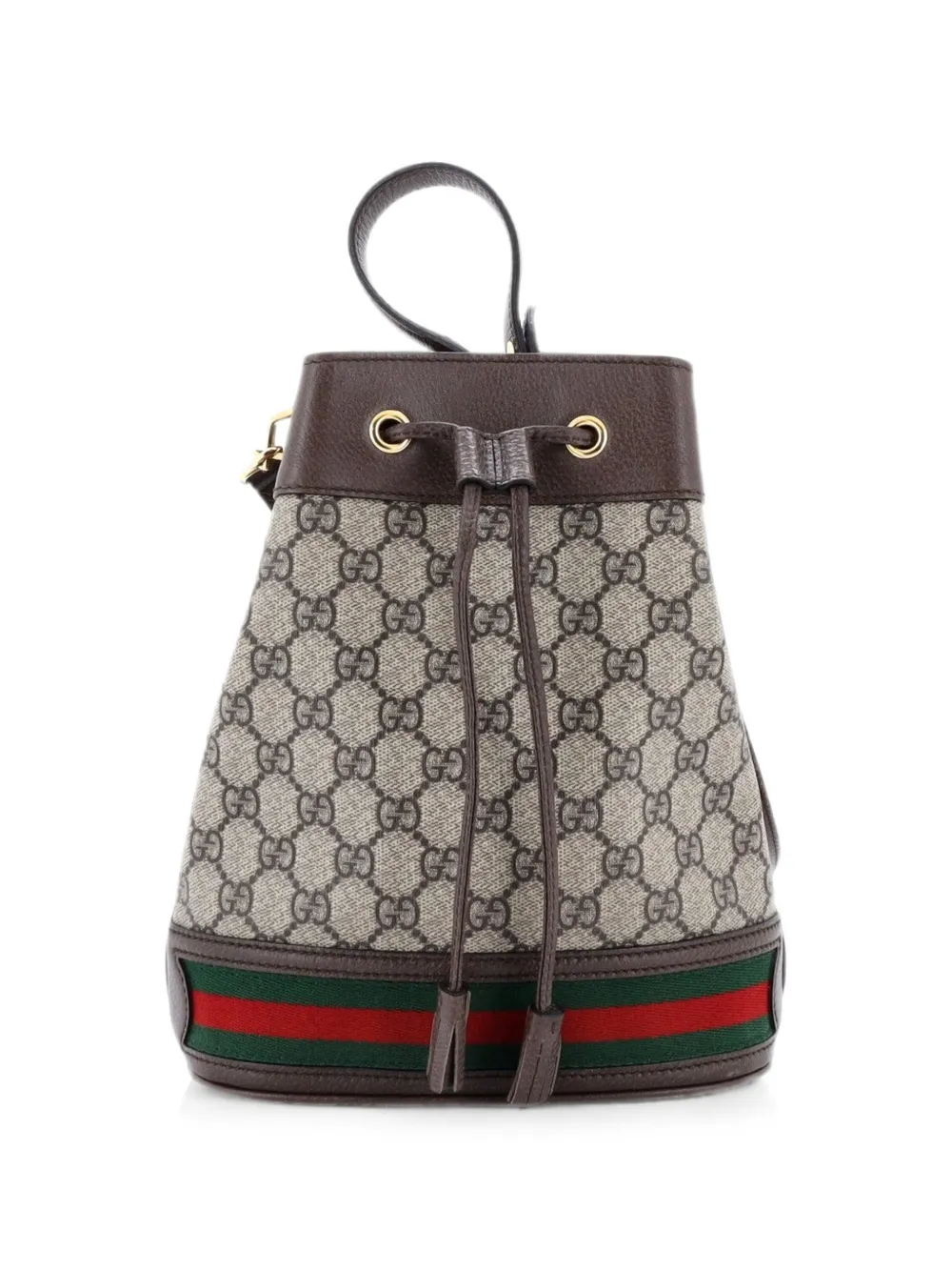 Gucci Pre-Owned Borsa a secchiello Ophidia piccola in tela cerata GG - Marrone
