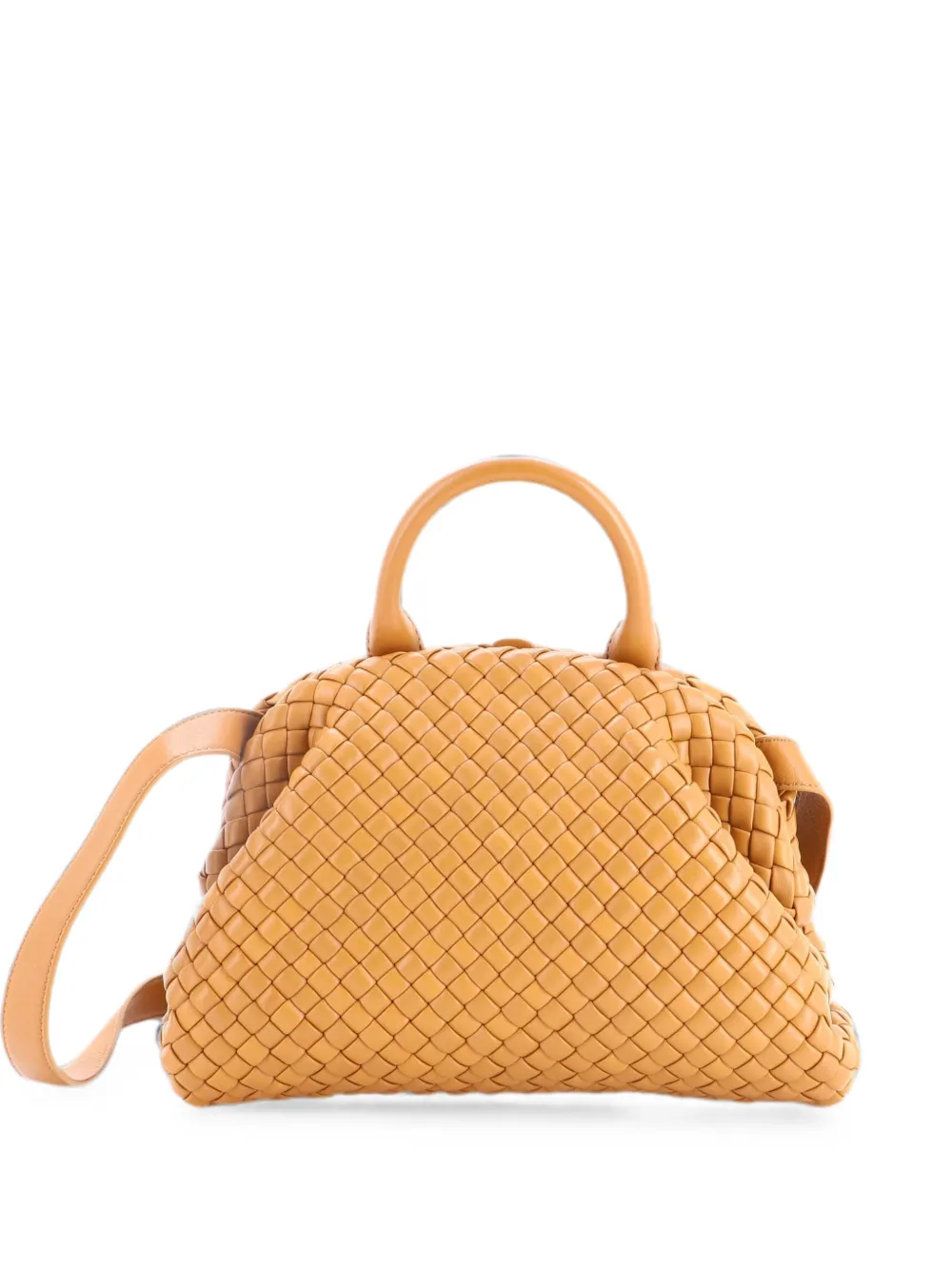 Bottega Veneta Pre-Owned Borsa a spalla piccola in nappa imbottita con design Intrecciato e manico - Marrone