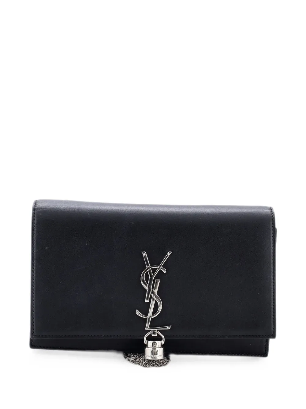 Saint Laurent Pre-Owned Borsa a tracolla Classic Monogram piccola in pelle con nappa - Nero