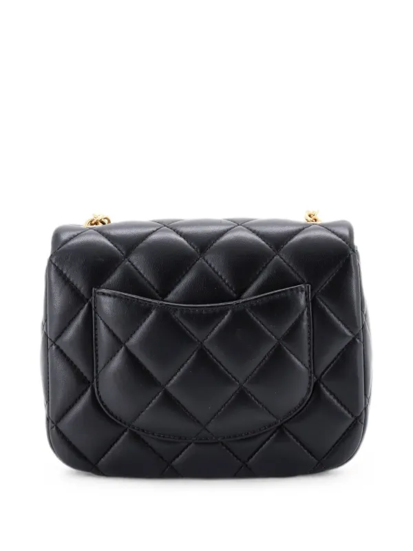 CHANEL Pre-Owned ココマーク エナメル パールチャーム ミースクエア 
