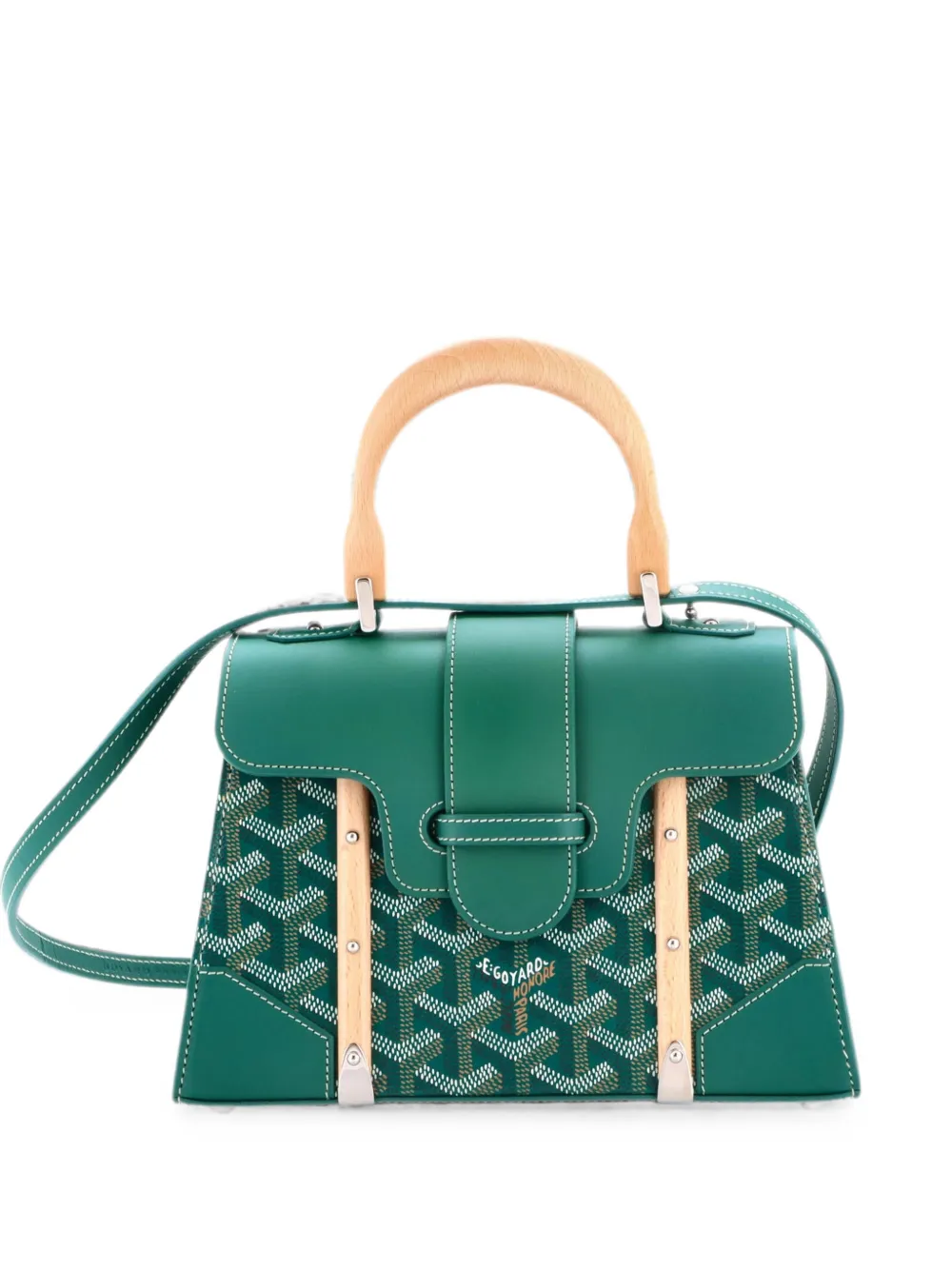 Goyard Pre-Owned Borsa a mano Saigon mini in tela cerata e pelle con manico - Verde