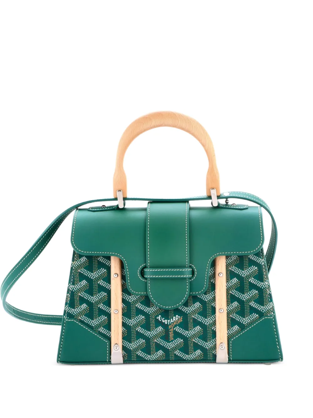Goyard Pre-Owned Borsa a mano Saigon mini in tela cerata e pelle con manico - Verde