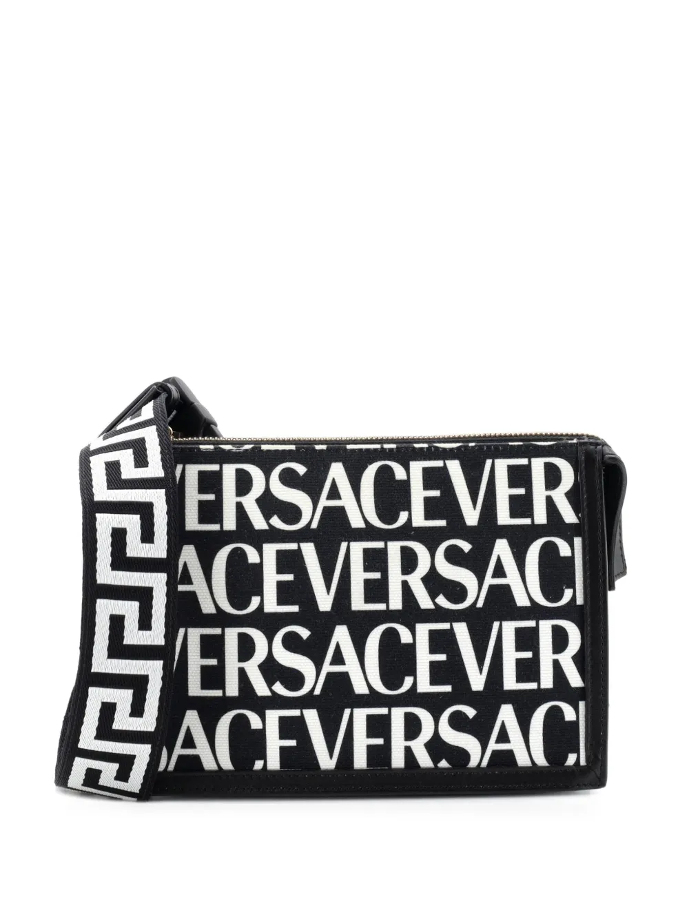 Versace Pre-Owned All Over Logo Canvas Compact belt bag - Black