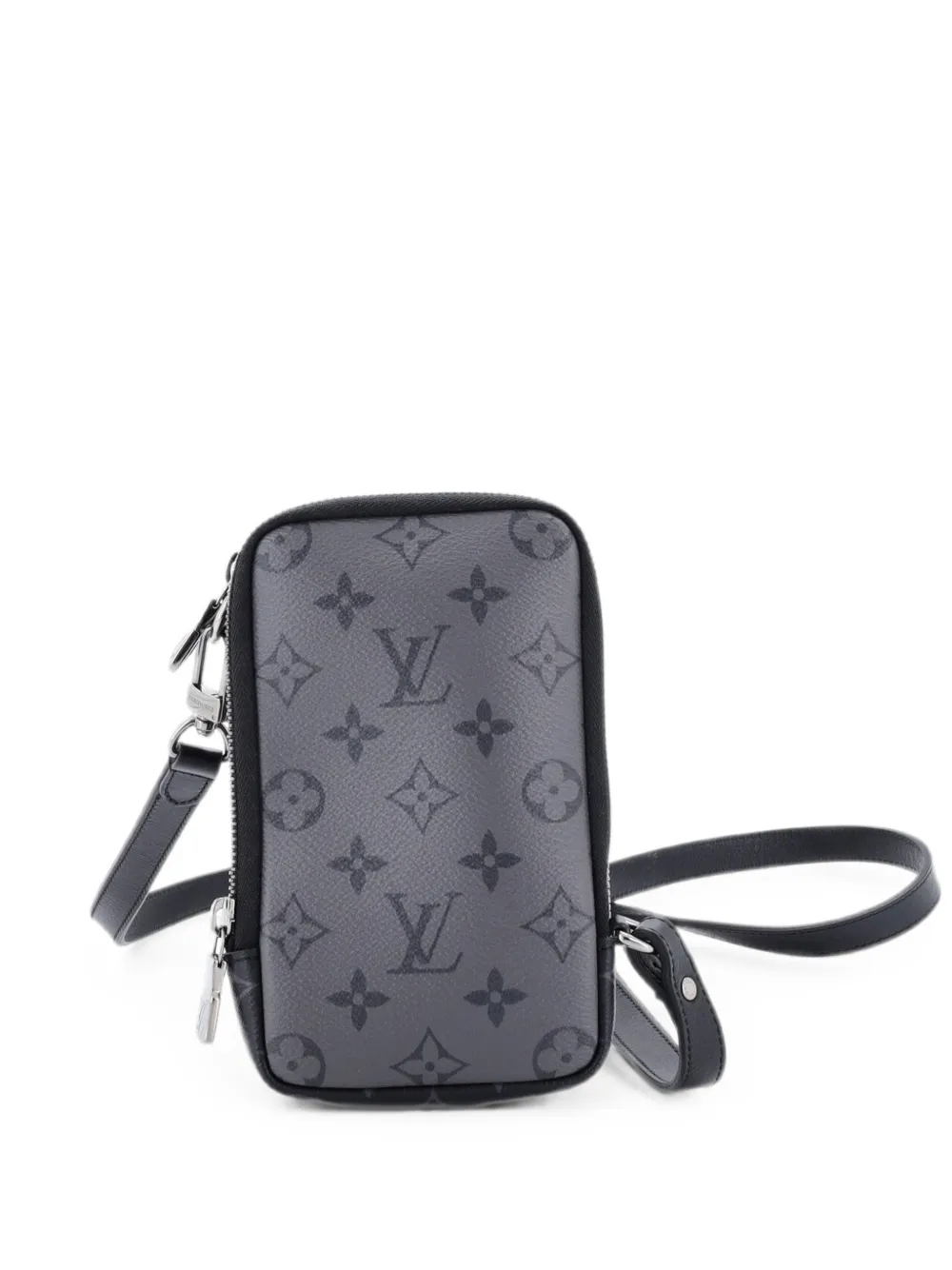 Louis Vuitton Pre-Owned Double Phone Pouch Reverse Monogram Eclipse Canvas clutch bag - Black