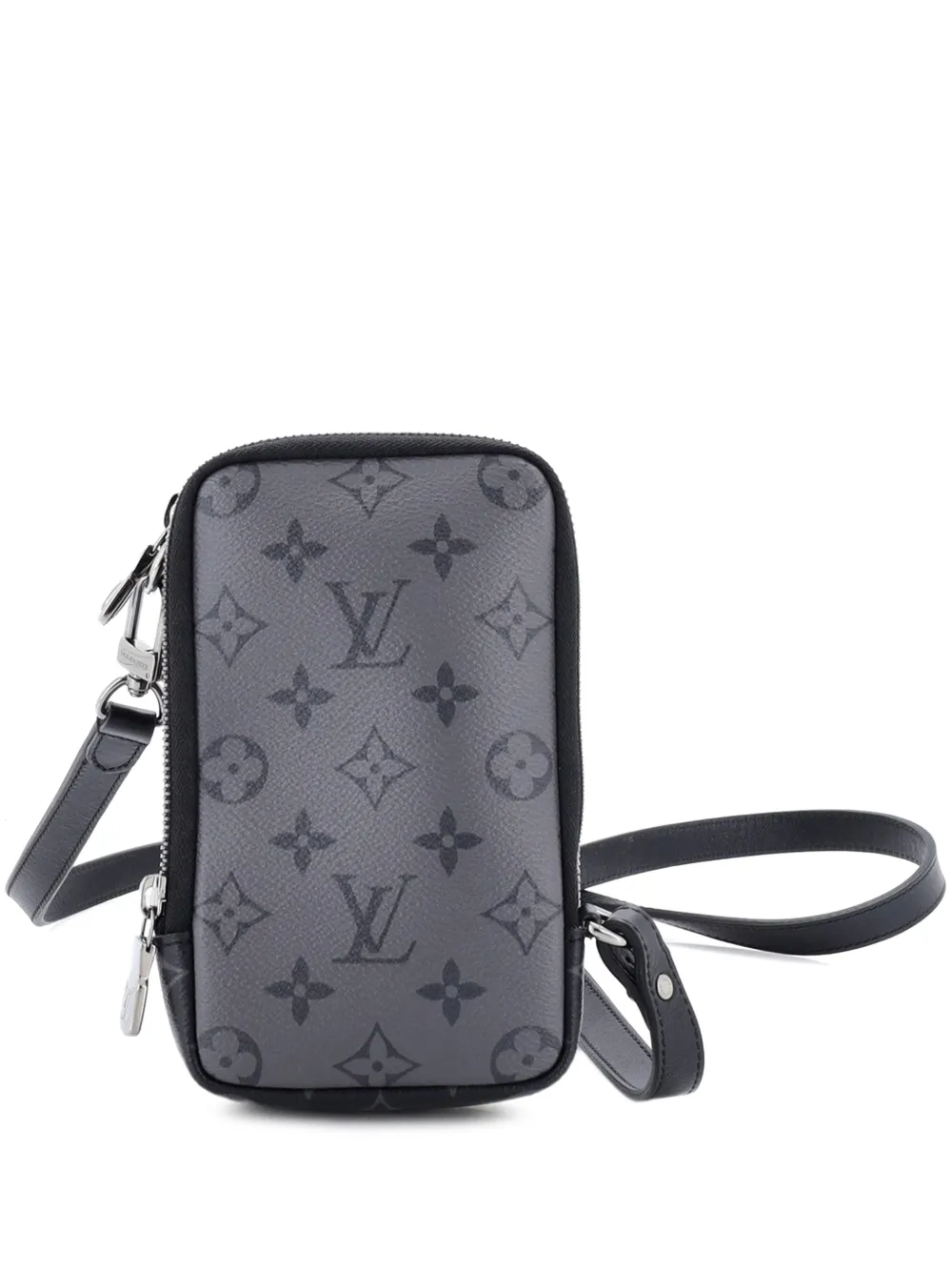 Louis Vuitton Pre-Owned Double Phone Pouch Reverse Monogram Eclipse Canvas clutch bag - Black