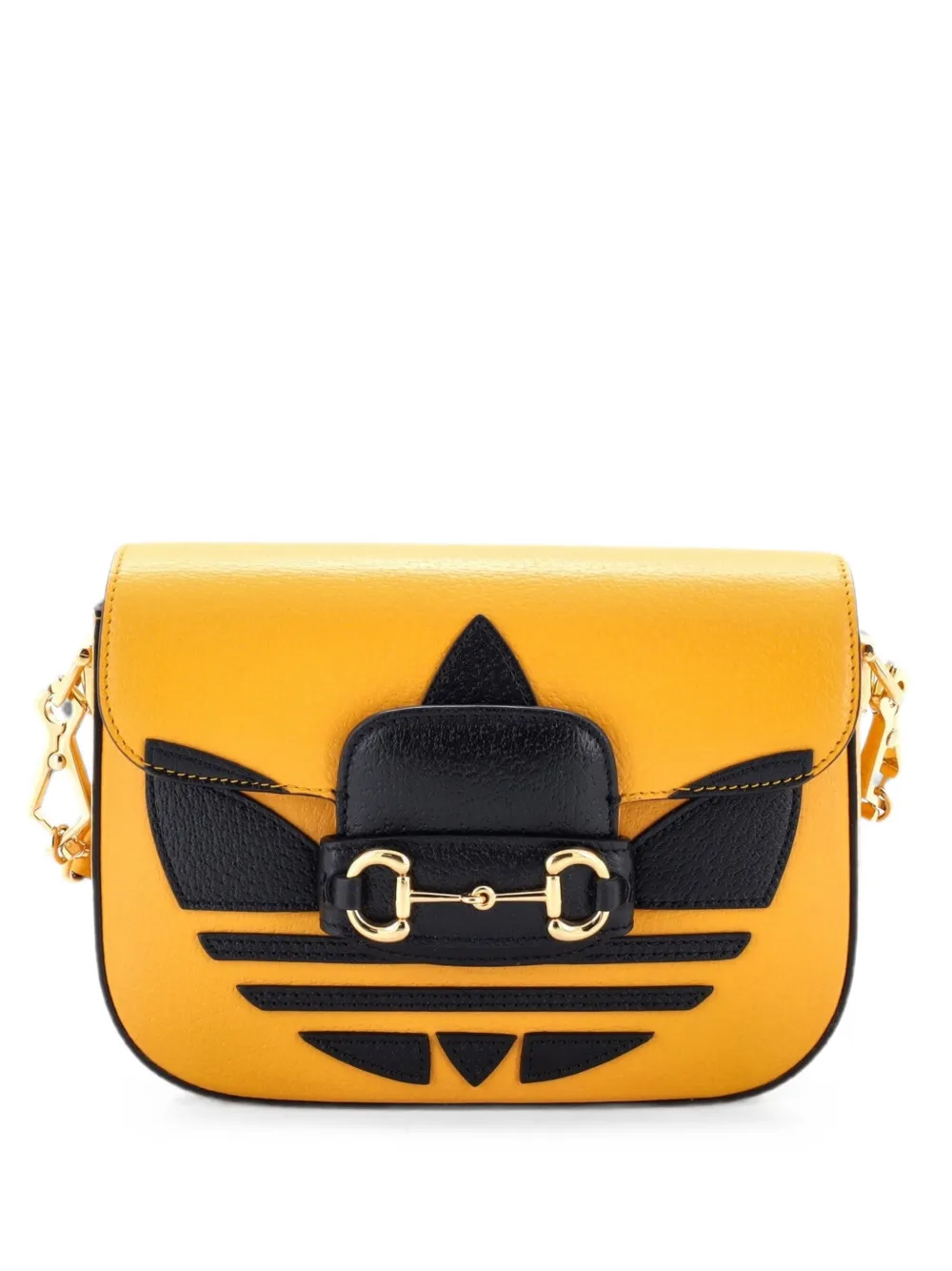 Gucci Pre-Owned x adidas Borsa a tracolla Horsebit 1955 mini in pelle - Giallo
