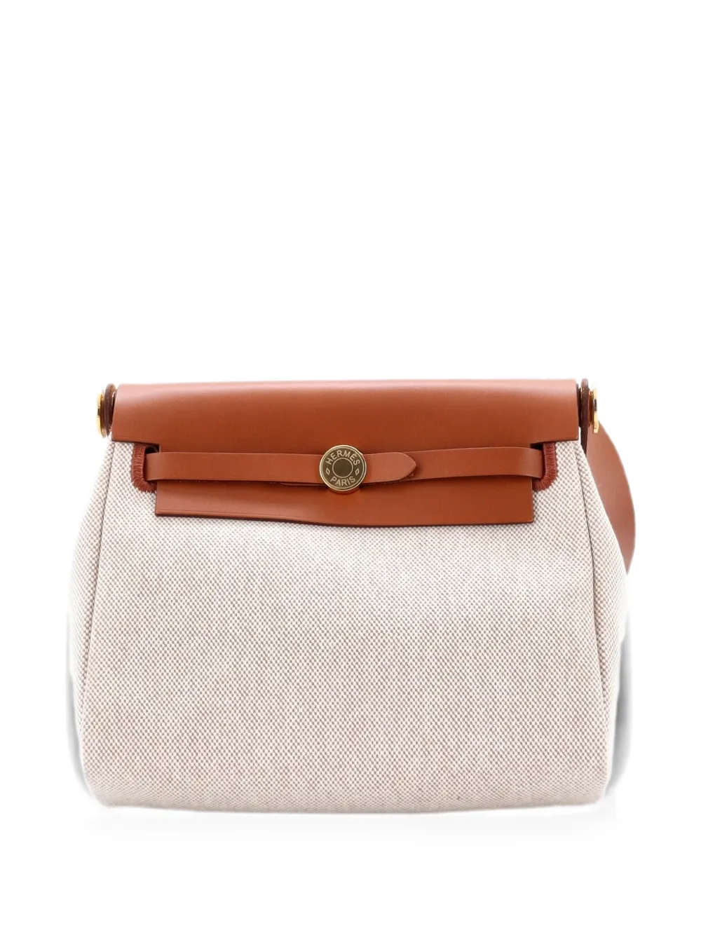 Hermès Pre-Owned Borsa a spalla Herbag Zip 20 in tela e pelle - Marrone