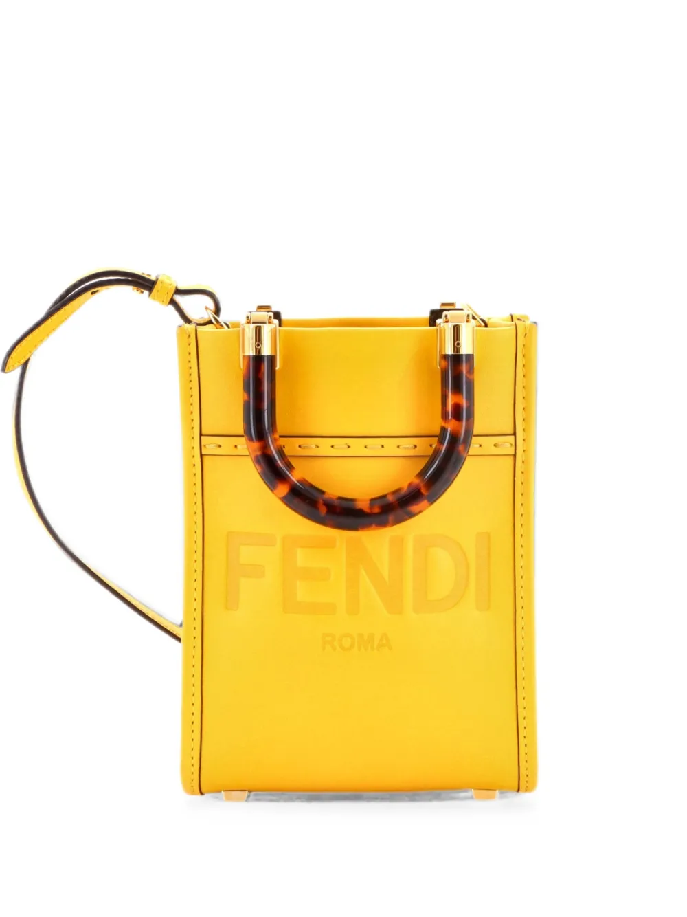 Fendi Pre-Owned Borsa a tracolla Sunshine mini in pelle - Giallo