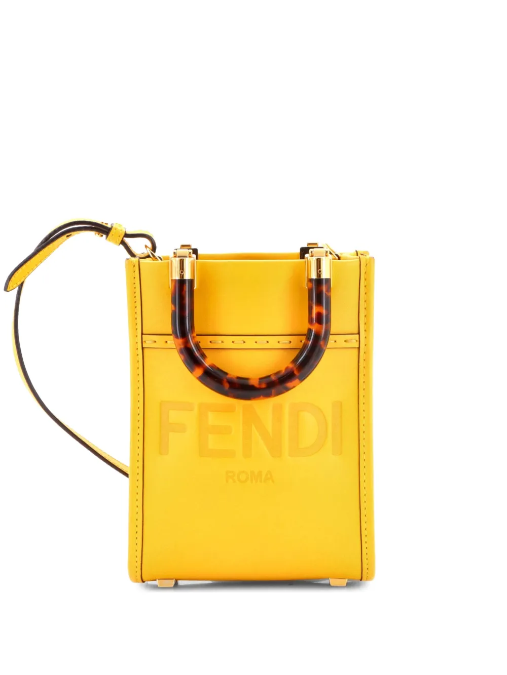 Fendi Pre-Owned Borsa a tracolla Sunshine mini in pelle - Giallo